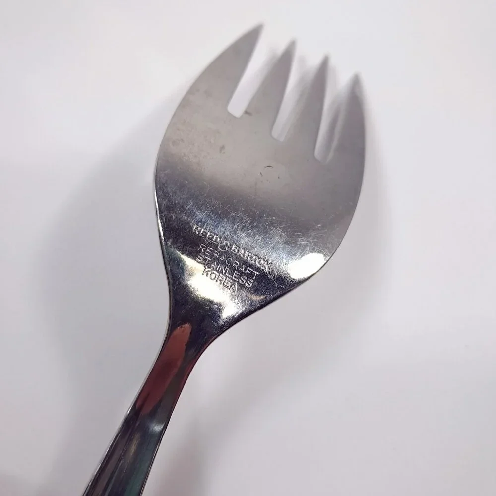 Vintage Reed‎ & Barton Regal Bamboo Cold Meat Serving Fork large Korea Rebacraft